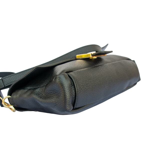 Women's Black Small Handbag Italian Leather Purse DIVINA FIRENZE Made in Italy - Picture 4 of 9